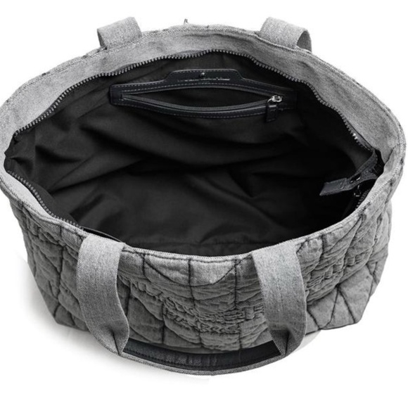 NWT Karl Lagerfeld Amour Denim Quilted Tote Bag 13.5 x 6 x 14 - Picture 7 of 15